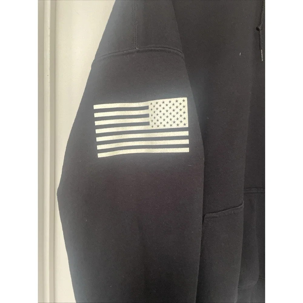 Grunt Style Men's 2X Hoodie Black This We'll Defend Patriotic USA Pullover EUC